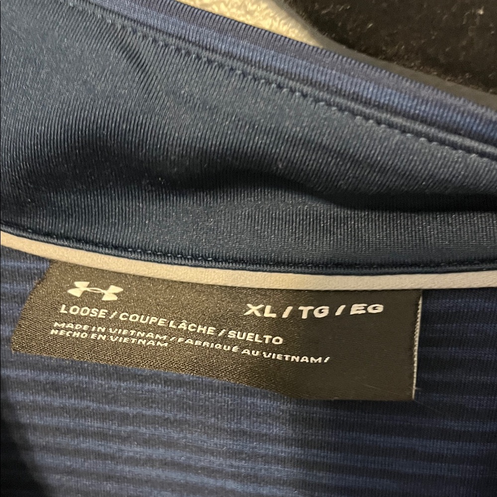 Under Armour Blue Striped Quarter-Zip Pullover - Picture 2 of 3